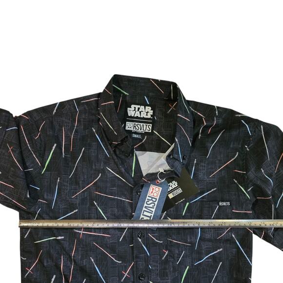 RSVLTS star wars lightsaber kunuflex shirt sz S short sleeve button Up May 4th - Picture 3 of 5
